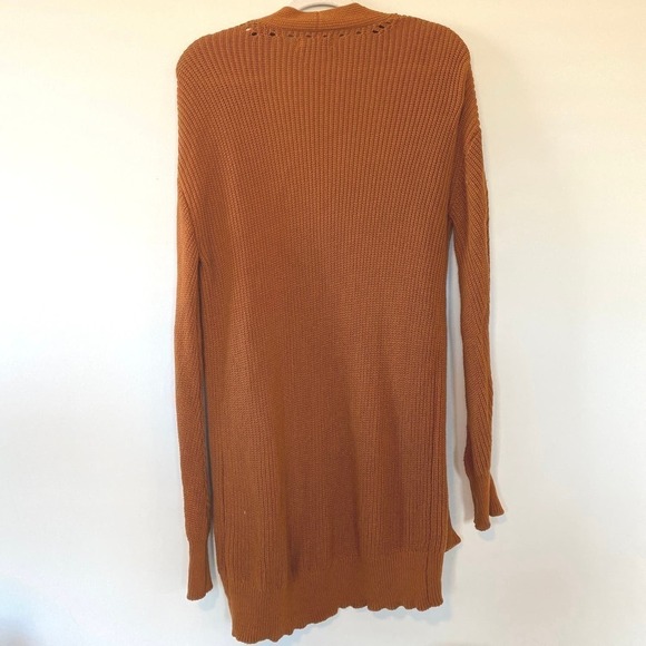 BP Knit Open Front Cardigan Orange Rust Size XS - Picture 4 of 5